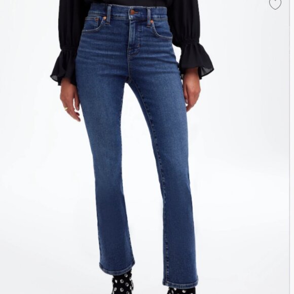 Madewell Cali Demi-Boot Mid-Rise Jeans - Deep Blue - Picture 1 of 7